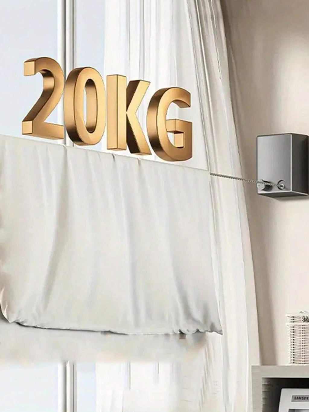 Retractable Heavy-Duty Non-Sag Clothesline – 2.4 Meters Indoor & Outdoor, Space-Saving